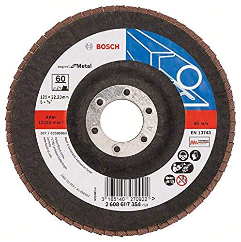 Bosch Accessories 2608607354 Plateau à lamelles à surface plate 125 mm, grain 60