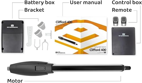 Miniatura 8 de TMT Clifford 400 - Abridores de puerta automáticos dobles para puertas batientes de alta resistencia de hasta 20 pies y 950 libras, abridores de
