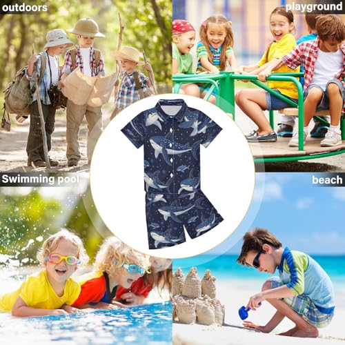 Image of Boccsty Red Strawberry Boy Summer Shorts Sets Hawaiian Toddler Boys T-Shirt & Pants 2 Pcs 3T-10T