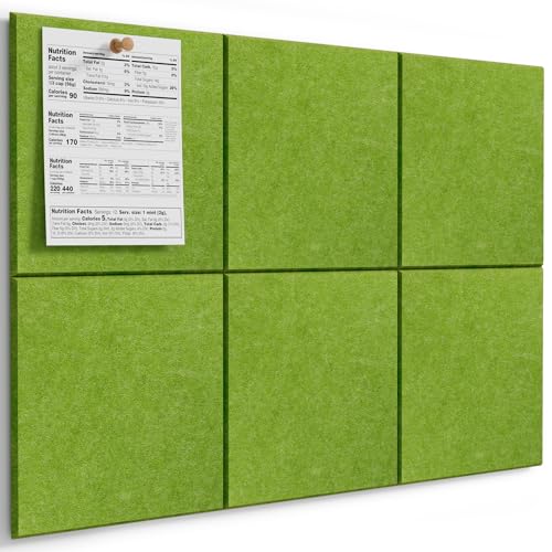 Image of MaxGear Felt Bulletin Board 36 inch x 24 inch, Forest Green Felt Wall Tile Push Pin