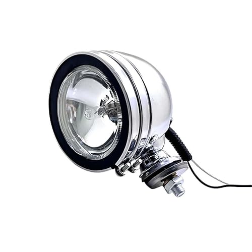 Yecnecty 1PC Metall Chrom Universal Motorrad Nebelscheinwerfer Front Driving Spot Zusatzlampe für Honda Shadow Yamaha V-stars Kawasaki