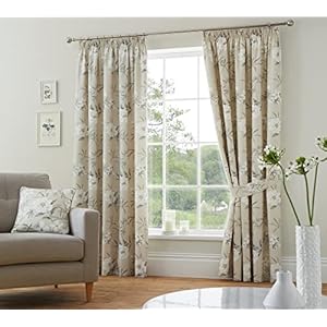 Dreams & Drapes Design – Eve – Pair of Pencil Pleat Curtains With Tie-Backs – 90″ Width x 72″ Drop (229 x 183cm) in Natural