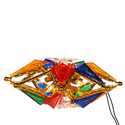 Kurt Adler 10-Light 8-Point Star Christmas Treetop, 8-Inch, Multi-Colored #TOP5