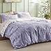 Bedsure Duvet Cover King Size - Reversible Lilac Purple King Duvet Cover Set with Zipper Closure, 3 Pieces Floral Patterned Bedding Set with 8 Corner Ties and 2 Pillow Shams