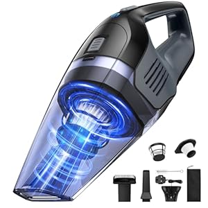 Handheld Vacuum Cleaner, Powerful Suction Portable Lightweight Hand Held Vacum Cordless with 25-30Mins Long Runtime Rechargeable Battery Quick Charge for Home Car Carpet Stairs Pet Hair Cleaning