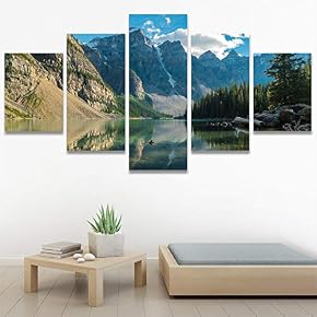 SIGNWIN 5 Panel Canvas Wall Art Calming Waters...