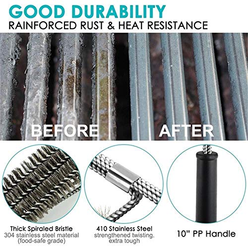 Escova de limpeza para grelha de churrasco com fio de aço, escova de limpeza de cerdas de metal com