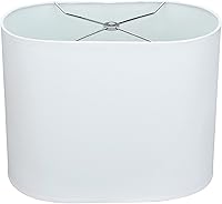 Vista 13 de Aspen Creative 37051A lámpara de araña de construcción en forma de campana dura de transición ovalada en tela de lino blanco desvanecido, 16 1/2