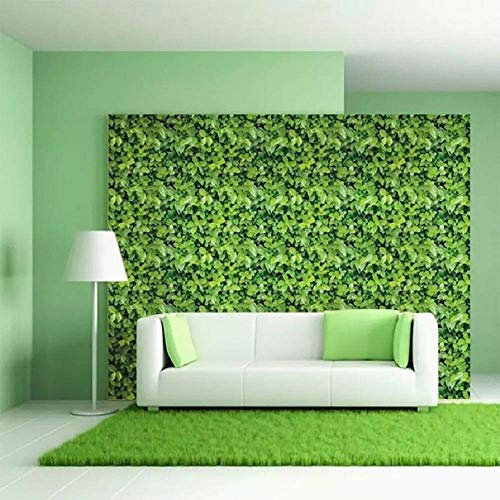 Univocean Modern Green Garden Leaves Wallpaper, 3D Wall Poster, Wall Sticker for Home, PVC Self Adhesive for Living Room, Hall, Garden Home Decoration Stickers (500 x 45 cm)