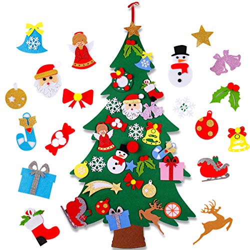 FengRise Flacher Filz Weihnachtsbaum - 4ft DIY Filz Weihnachtsbaum...