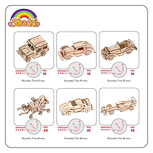 Wooden Puzzle 3D Miniature Vehicles Bundle Diy Set Wooden Model Kit 12 Pack, Model Building Craft, Puzzle Toys Games For Kids And Adults #TOP7