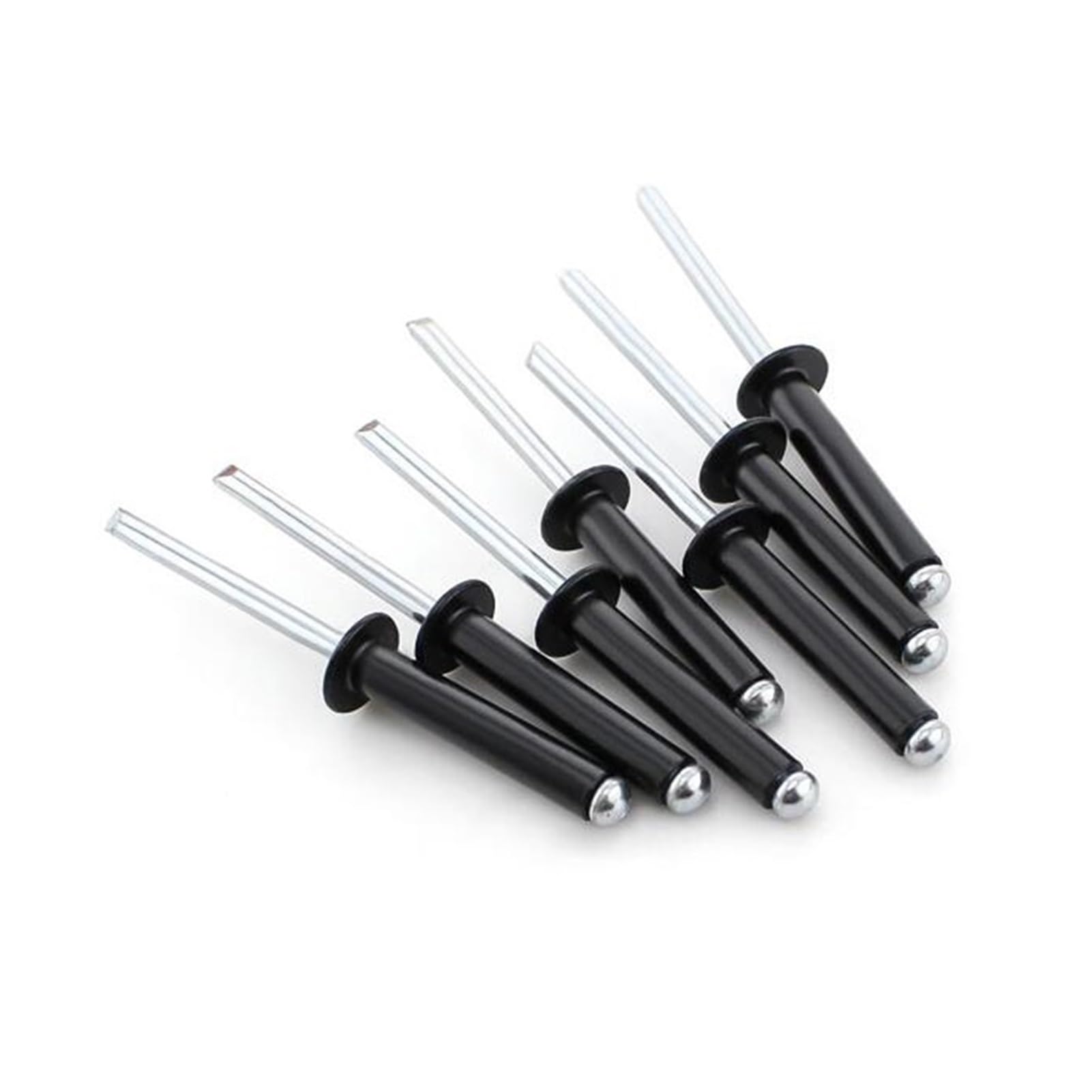 remaches ciegos, Remache ciego 100 Uds M5x25 remaches Pop de aluminio negro núcleo que tira clavos decorativos