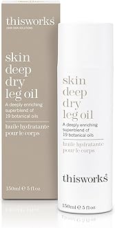 This Works Skin Deep Dry Leg Oil, 150 ml - Body Oil for Dry Skin - Nourishing Moisturising Cream for the Body, Enriched with 19 Essential Oils for a Moisturising Shine