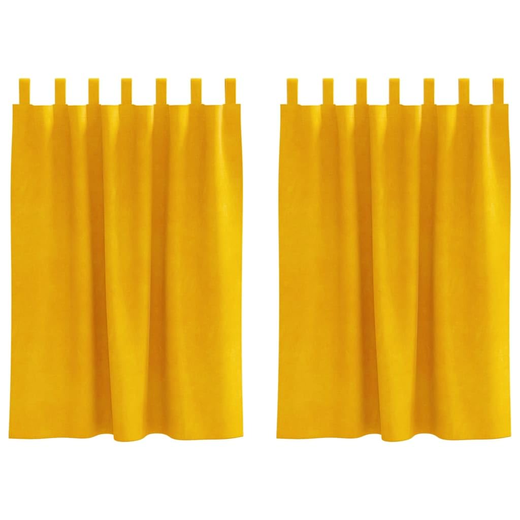 Rideaux occultants en velours pour chambre à coucher jaune moutarde cosy 140x140