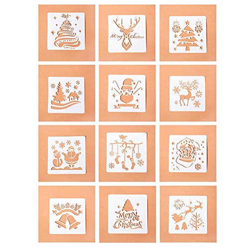 AOLVO - Set di 12 stencil per decorazioni