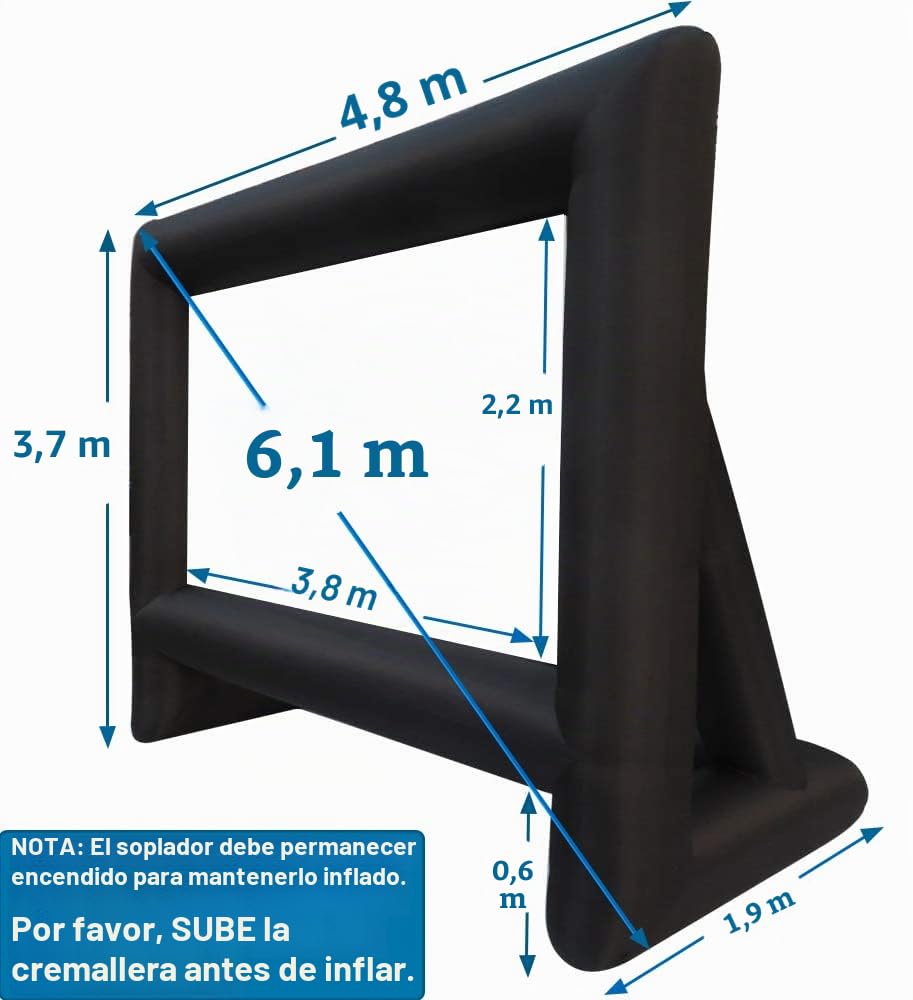 XHYCPY Pantalla de proyector inflable de 20 pies para exteriores con bolsa de almacenamiento de soplador de aire, pantalla inflable de fácil configuración para noche de cine en el patio, fiestas