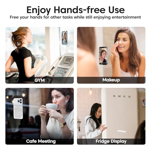 Image of Sounce Suction Phone Case, Silicone Suction Phone Case for Hands-Free Mobile Accessory Holder Grip, Video Phone Accessory Compatible Mirror, Shower-Black (Pack of-1)