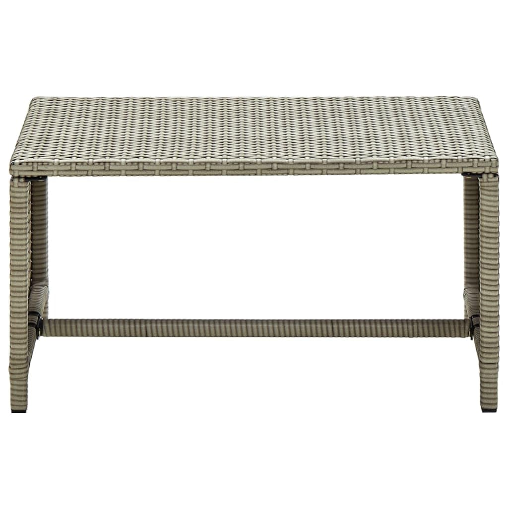 Mesa de centro beige 70 x 40 x 38 cm de polirratán para jardín con