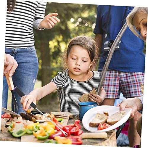 Yardwe 6 Peças De Garfo De Churrasco De Aço Inoxidável Portátil Para Churrasco Ao Ar Livre Espetos D