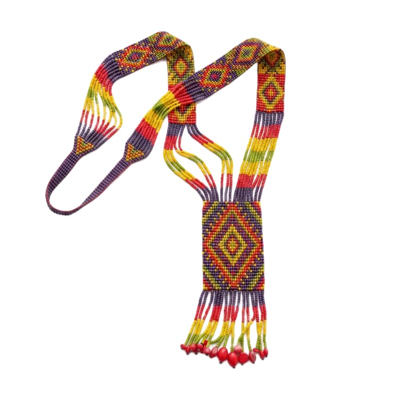 Collier Gerdan ukrainien cadeau traditionnel perles de rocaille fait main