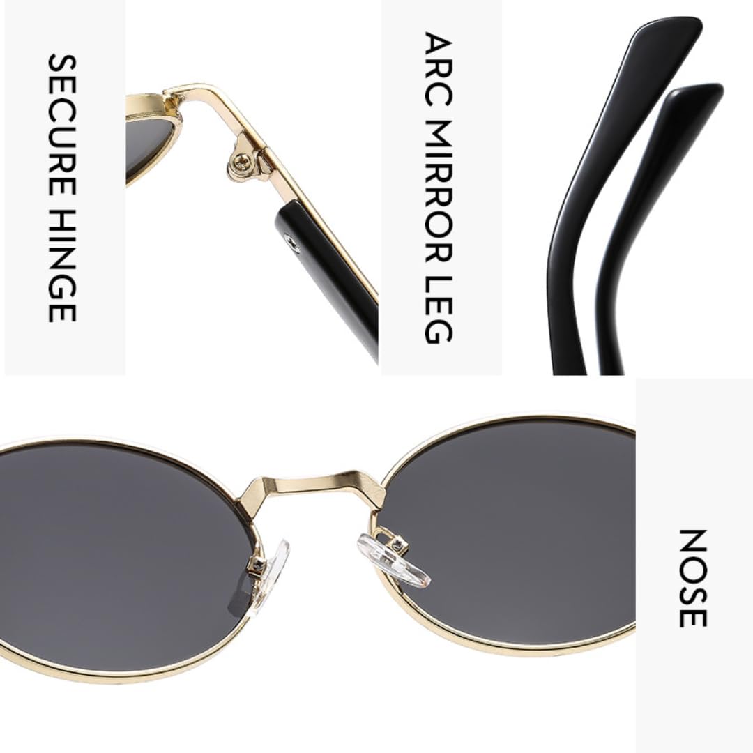 Gafas de sol ovaladas estilo punk retro para mujer y hombre, para conducir al aire libre, con protección UV400