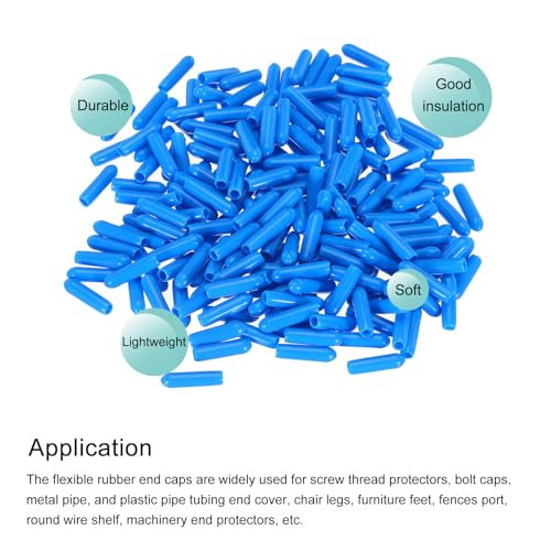 Image of MECCANIXITY 200pcs 3mm(1 /8 inch) Rubber End Caps Cover PVC Vinyl Screw Thread Protector Round Wire Shelf Caps for Screw Bolt Pipe Fence Post, Light Blue