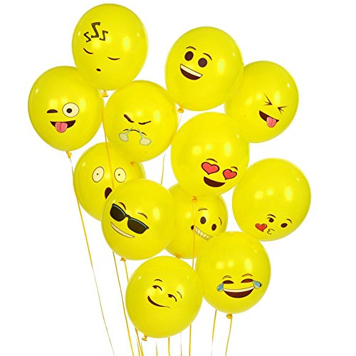 Ritche lattice Party Balloons 100 PCS Smiley Emoji...
