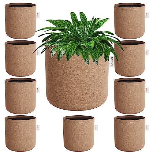 ORILEY Grow Bag Heavy Duty Geo Fabric Plant Pot Lightweight Bags Ideal for Gardening Balcony Terrace (Beige, Round, 300 GSM 4 x 4 inch Pack of 10) ORILEY Grow Bag Heavy Duty Geo Fabric Plant Pot Lightweight Bags Ideal for Gardening Balcony Terrace (Beige, Round, 300 GSM 4 x 4 inch Pack of 10)
