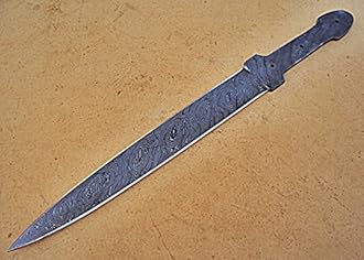 Poshland BB-3658 Handmade Damascus Steel Blank Blade Full Tang Dagger Knife
