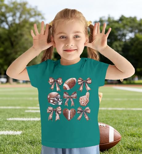 Image of JINTING Football Shirts for Boys Girls Game Day Tshirt Toddler Football Season Tee Kids Bow Coquette Tops