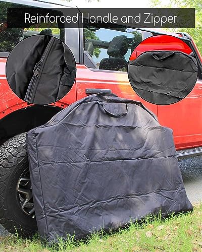 Upgraded Car Hard Top Storage Bag Fit for Ford Bronco 2021 2022 2023 4-Door, Portable Freedom Panel Storage Bag for Roof Panel Over Rear Row Seat, Rear Hardtop Organizer Bag 1Pc - Thumbnail 5