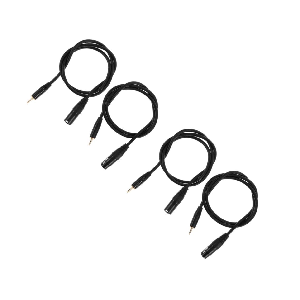 Toyvian 2 zestawy kabli audio 3,5 mm do xlr-adapter audio rozdzielacz słuchawek xlr audio-splitter materiał rdzenia drut miedziany i materiał miedziany czarny 2 sztuki
