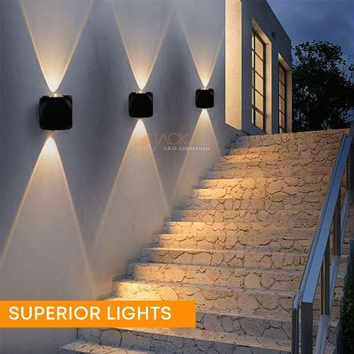 Image of JACKAL 4 Watt Warm White Up Down LED Outdoor Wall Lights Waterproof (2 Way) - IP65 Grade Waterproof Metal Body | Fancy Exterior Wall Mounted Light, Wall Lamp - 6 Months Warranty