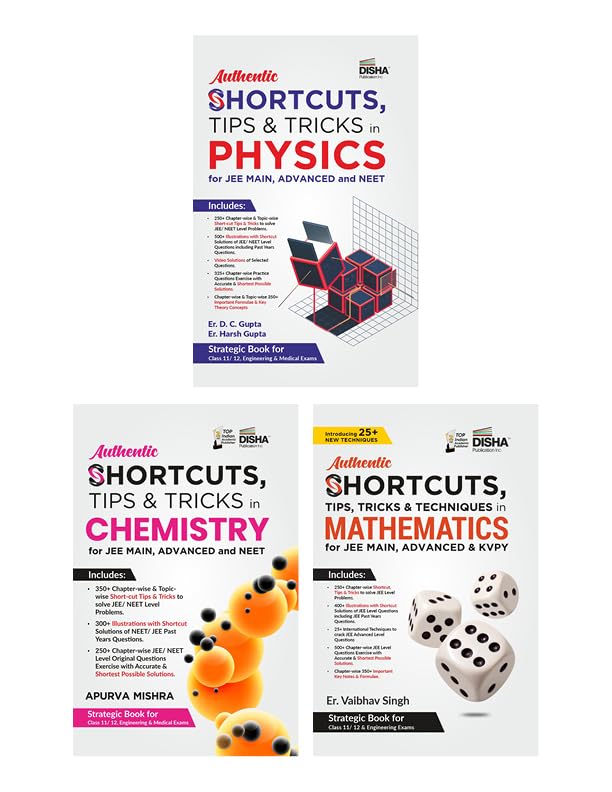 COMBO (3)AUTHENTIC SHORTCUTS PCM JEE M