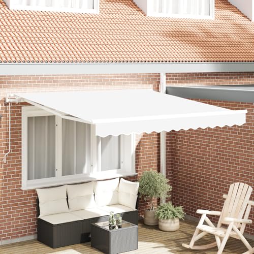 IKAYAA Toldo Motorizado 3 x 2.5 m, Toldo Electrico Exterior, Toldo Articulado Eléctrico con Mando a Distancia, Toldo Brazo Extensible para Terraza, Jardín, Blanco