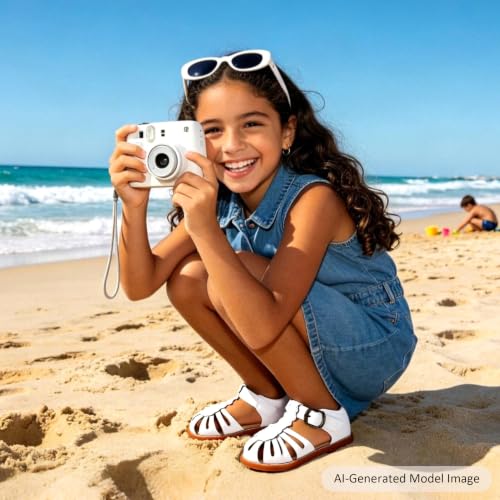 Image of Felix & Flora Toddler Girls Sandals Soft Rubber Princess Flat Shoes Flower Girl Shoes