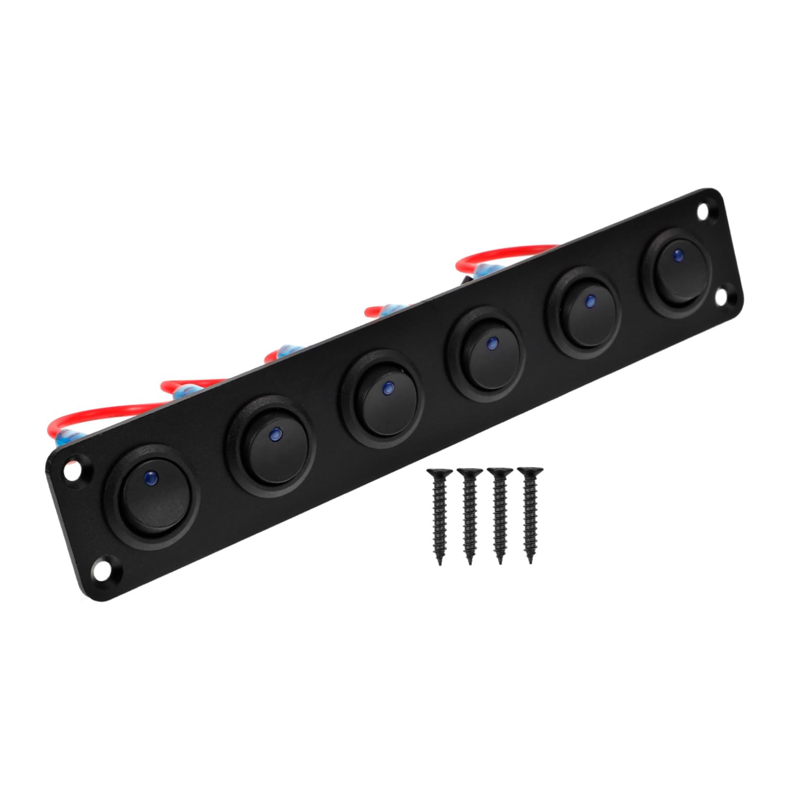 PRETYZOOM Marine Switch Panel Horn 6 Gang Rocker Switch for Vehicle Yacht Trailer