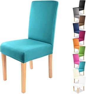 Gräfenstayn® Funda para sillas elásticas Charles - respaldos Redondos y angulares - Ajuste bi-elástico con Junta Oeko-Tex Standard 100:"Confianza verificada (Turquesa)