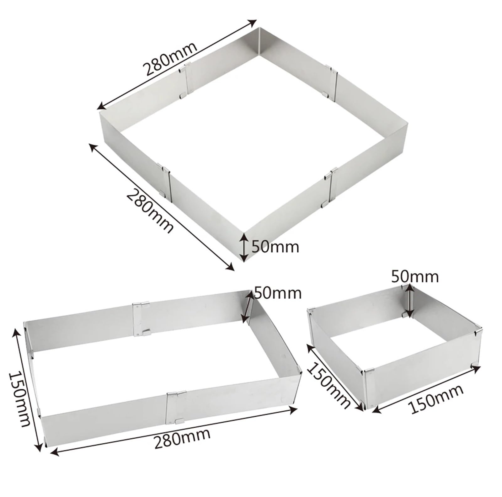 Edelstahl Kuchen Dekorieren Form Backformen Einstellbare Mousse Ring Dessert Backen Werkzeug Quadratische FüR Torten