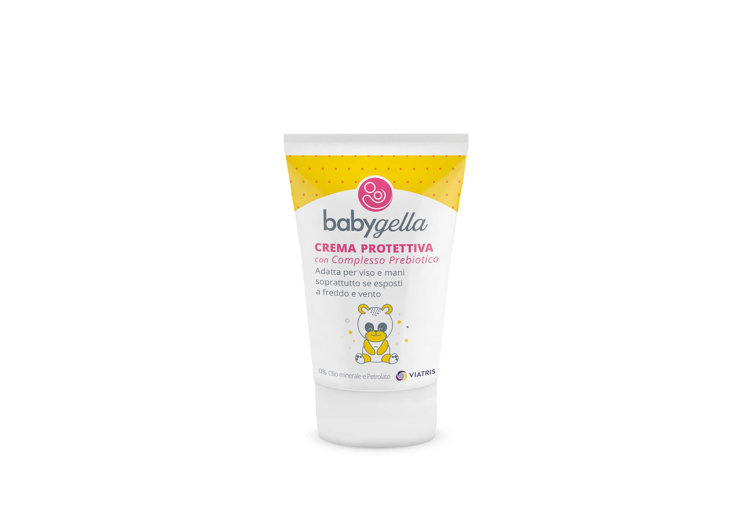 Babygella Crema Protettiva, Crema Viso Neonato con Burro di Karité e Olio di Crusca di Riso, Azione Protettiva e Nutriente, Confezione da 50 ml