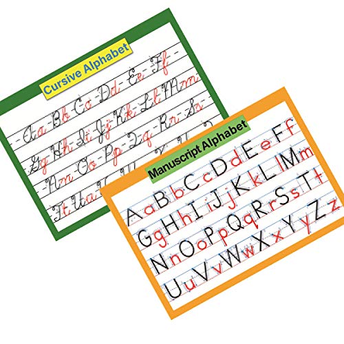 Cursive Writing Book Cursive & Manuscript Alphabet Poster, Laminated, 3 ...