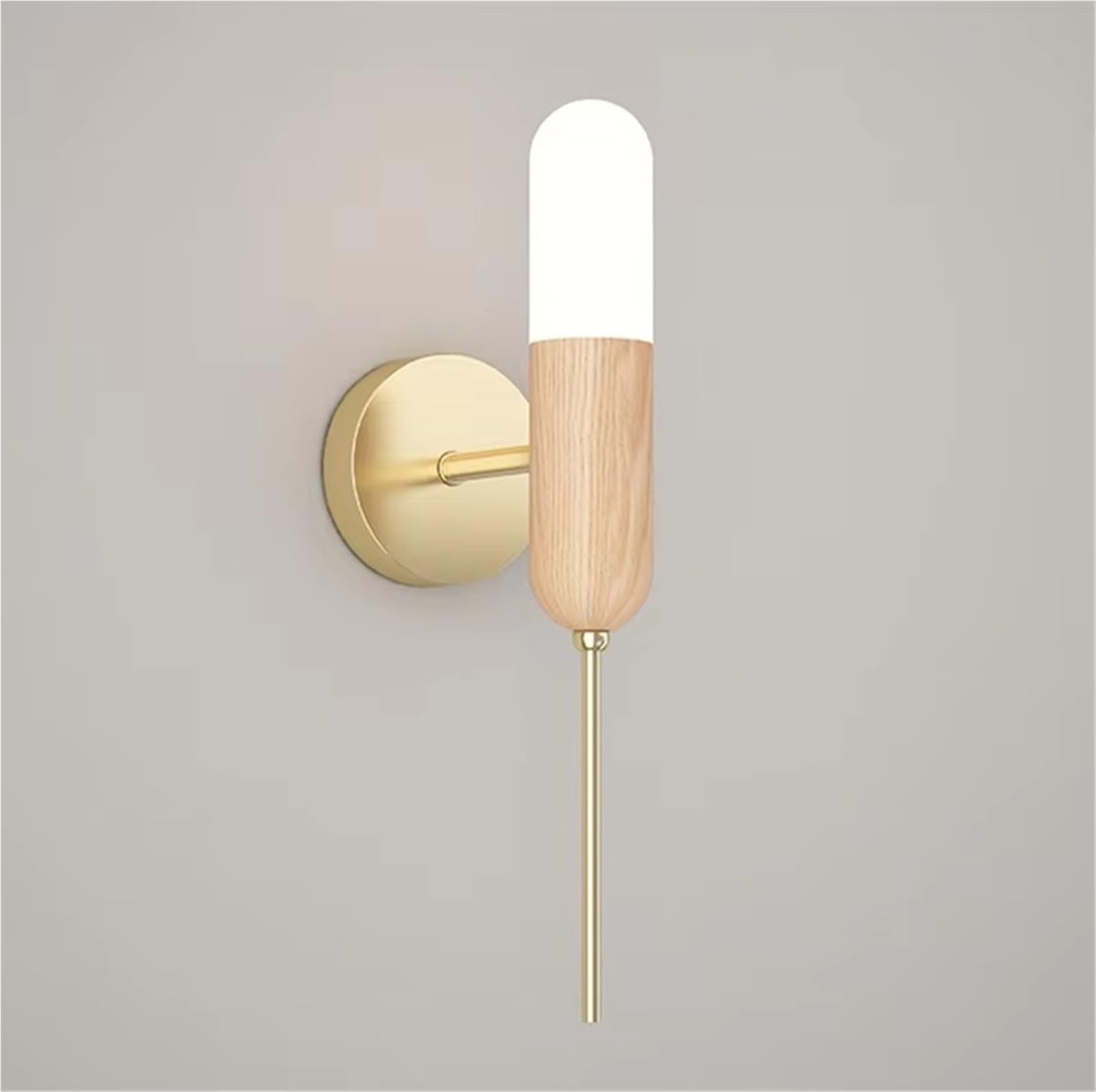 ASerZenith Nordic Oak Wall Lamp Indoor Decor Creative Aisle Copper Atmosphere Light Bedside Lamp Living Room Corridor Led Porch Lamp,Warm White