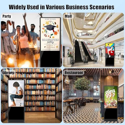 50 Inch Touchscreen Digital Signage Kiosk, Floor Standing LCD Digital Signage,8GB+128GB Android 11, Commercial Interactive Advertising Display Screen, Core 3566 ,with USB 3.0 Flash Drive and Mouse