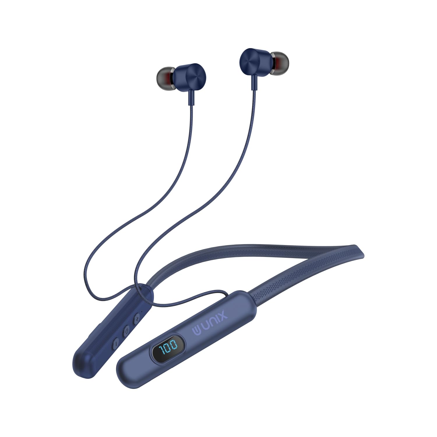 Unix UX-2000 Retro Wireless Neckband | 5 Voice Change Modes | 1000mAh Battery | 450H Playtime | ENC Noise Cancellation | Bluetooth V5.3 | Fast Charging | Magnetic On/Off | Sweatproof (Blue)-picture-14