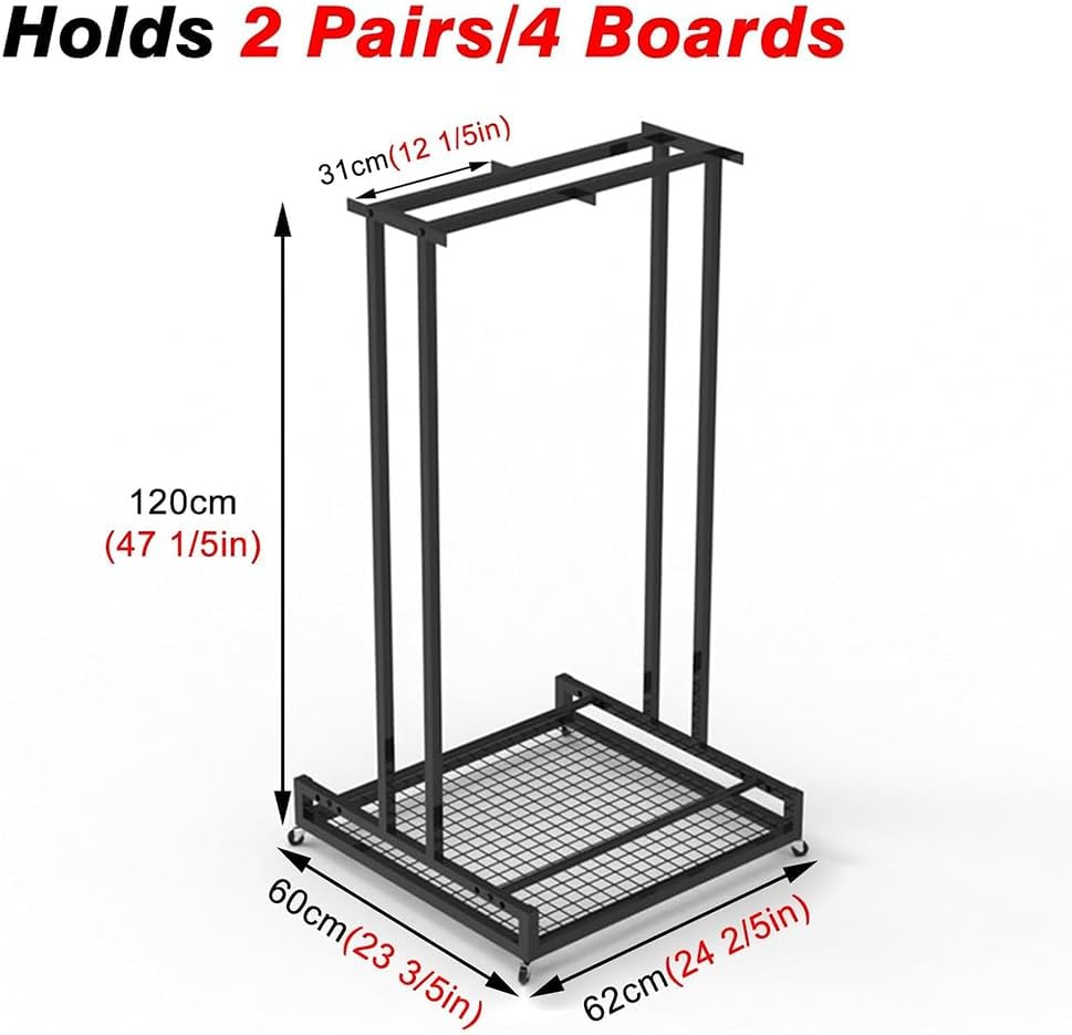 Vertical Snowboard Stand Rack, Professional Commercial Snowboards Storage Racks, Indoor Longboard Rack Organizer Display Stand, Freestanding Ski Holder for Multi-Skis