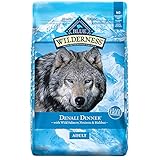 Blue Buffalo Wilderness Denali Dinner High Protein, Natural Dry Dog Food with Wild Salmon, Venison & Halibut 22-lb