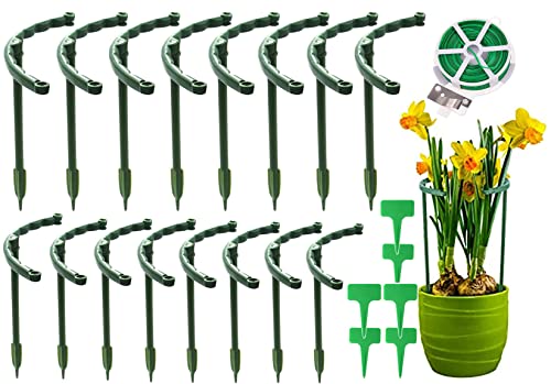 AMZMUKAUP Paquete de 16 Estacas para Plantas de Soporte para Plantas, Plantas de Plástico Maceta para Escalar Enrejado Jardín Soporte para Flores para Plantas Flor Vegetal (15x25cm+15x15cm)