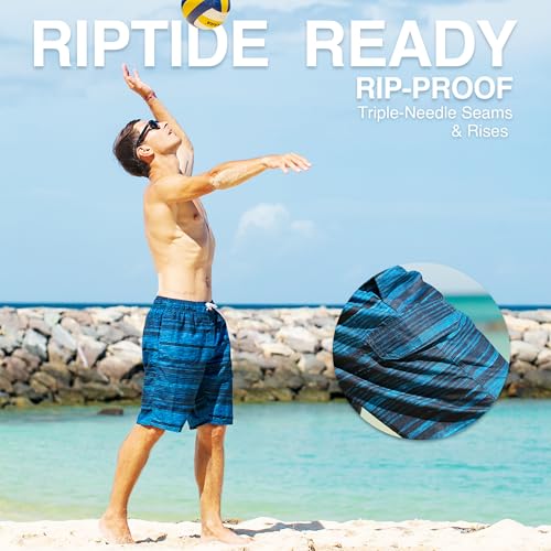 Image of Kanu Surf Men's Big Viper Extended Size Stripe Swim Trunk