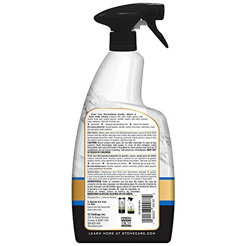 Stone Care International Granite Cleaner - Granite Quartz Tile Travertine Limestone Slate Clean (Bundle with Microfiber Cloth)