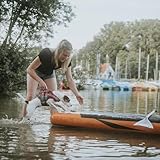 HUNTER Hunde-Schwimmweste MOSS, Farbe: rot, maximale Sicherheit durch starken Auftrieb, individuell verstellbar, reflektierende Elemente, praktische Handschlaufe, Größe: M